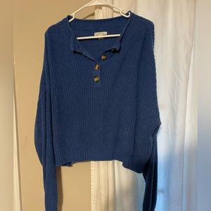 American Eagle Blue Knit Button Sweater